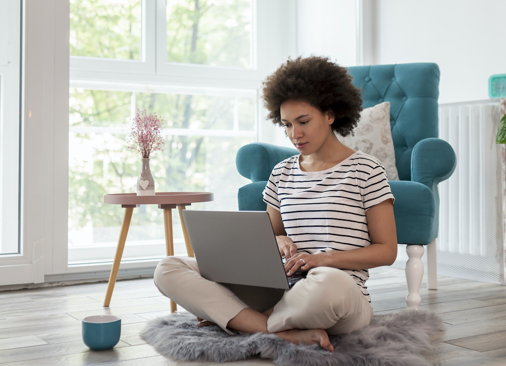 Woman working on computer